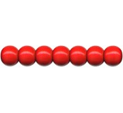 Dřevěné korálky 56 ks, pr.10 mm, červená