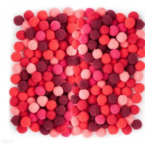 Dekorační pompony 10 mm, 120 ks, červený mix