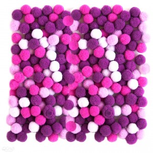 Dekorační pompony 10 mm, 120 ks, fialový mix