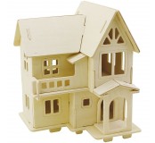 Dřevěný skládací dům, velikost: 15,8 x 17,5 x 19,5 cm