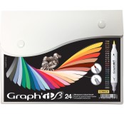 Graph'it brush set oboustranných popisovačů, 24 ks - Comics