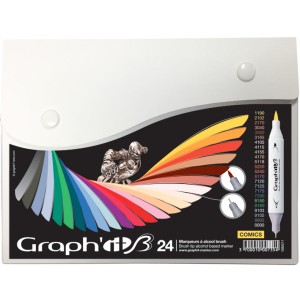 Graph'it brush set oboustranných popisovačů, 24 ks - Comics