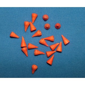 Vatové nosy 7 x 13 mm - 20 ks, oranžové