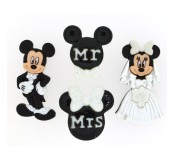 Dekorační knoflíky Disney Mickey and Minnie Wedding