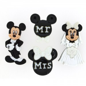 Dekorační knoflíky Disney Mickey and Minnie Wedding
