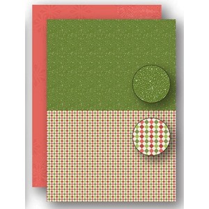Potištěný oboustranný papír A4 Christmas Green Dots