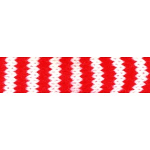 Pletená dutinka 3 cm - bíločervená, 10cm