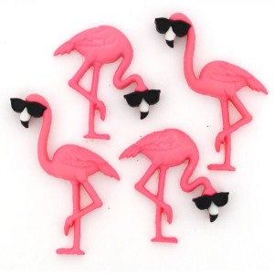 Dekorační knoflíky Think Pink Flamingos