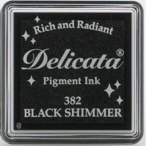 Razítkovací polštářek Delicata - lesklá černá