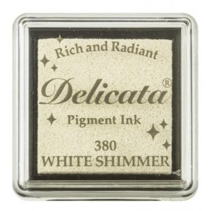 Razítkovací polštářek Delicata - lesklá bílá