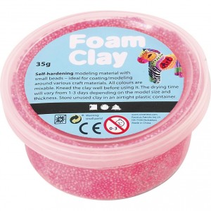 Modelovací hmota Foam Clay - 35 g, kuličková, neonově růžová