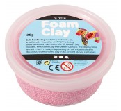 Modelovací hmota Foam Clay - 35 g, kuličková, světle růžová s glitry