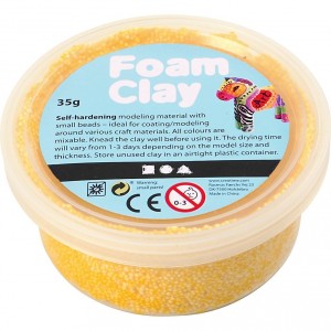 Modelovací hmota Foam Clay - 35 g, kuličková, žlutá