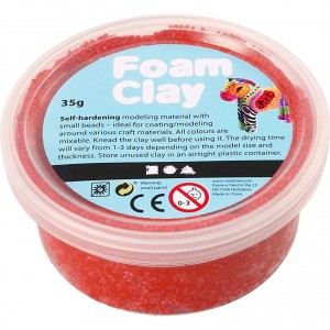 Modelovací hmota Foam Clay - 35 g, kuličková, červená 