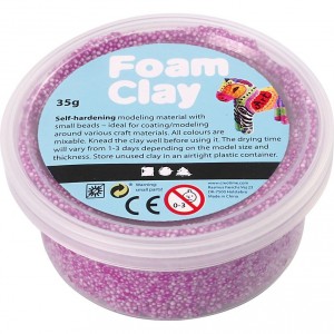 Modelovací hmota Foam Clay - 35 g, kuličková, neonově fialová