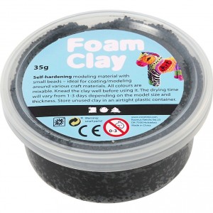 Modelovací hmota Foam Clay - 35 g, kuličková, černá