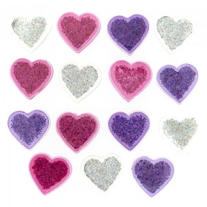 Dekorační knoflíky - Glitter Hearts