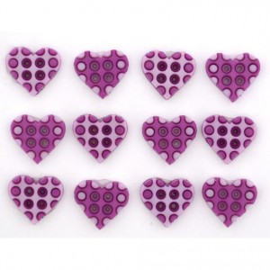 Dekorační knoflíky Polka Dot Hearts Lilac