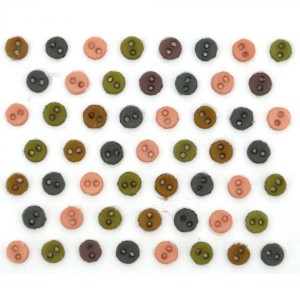 Dekorační knoflíky Micro Mini Round Earthtones