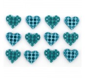 Dekorační knoflíky Polka Dot Hearts Turquoise