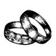 Dřevěné razítko snubní prsteny