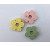 Dekorace - kytičky, růžová, zelená, žlutá, 3 ks