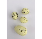 Dekorace -  polystyrenová vejce, kropenatá, žlutá, 5ks