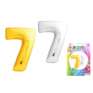 Balónek nafukovací ve tvaru čísla 7, zlatý