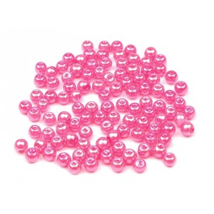 Korálky plastové - imitace perel 10 mm, starorůžová, 18ks