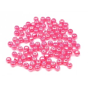 Korálky plastové - imitace perel 3 mm, fuchsiová, 150ks