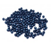 Korálky plastové - imitace perel 7 mm, královská modrá, 30 ks