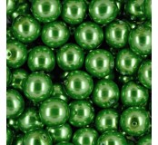 Korálky plastové - imitace perel 3 mm, zelená, 150 ks