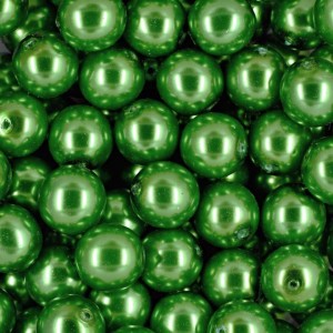 Korálky plastové - imitace perel 3 mm, zelená, 150 ks