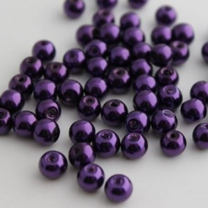 Korálky plastové - imitace perel 3 mm, fialová, 150 ks
