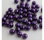 Korálky plastové - imitace perel 5 mm, fialová, 60 ks
