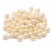 Korálky plastové - imitace perel 3 mm, tělová,  150 ks