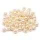 Korálky plastové - imitace perel 3 mm, tělová,  150 ks