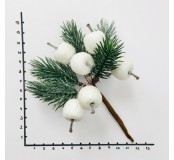 Dekorace - větvička jablka bílá třpyt