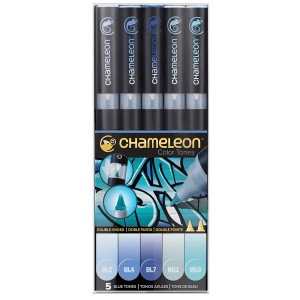 AKCE - Set Chameleon tónovací fixy, 5ks - modré tóny