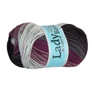 Příze Lady de Luxe Batik - šedá, fialová, bílá
