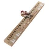 Dřevěný adventní kalendář, 40x11 2,1 cm, sněhulák s hvězdou