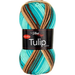 Vlna Tulip color - tyrkysovo-hnědá