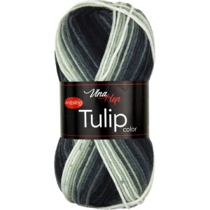 Vlna Tulip color - černo-bílá