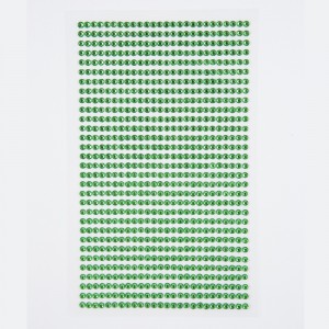 Samolepicí kamínky 3 mm, 806 ks, světle zelené