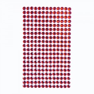 Samolepicí kamínky 6 mm, 260 ks, červené