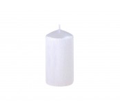 Svíčka drápaná, perleťová bílá 6x12 cm