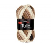 Vlna Tulip color - hnědo-bílá