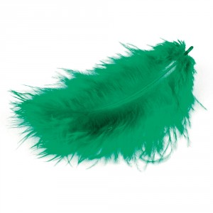 Dekorační barevné peří Marabu, 17ks, zelená