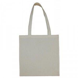 Bavlněná plátěná taška dl. ucho, 38x42 cm, světle šedá