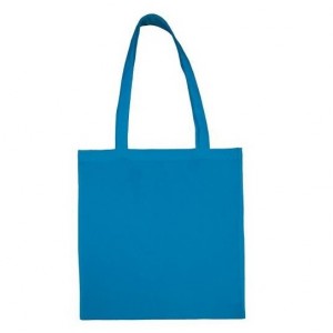 Bavlněná plátěná taška, 38x42 cm, střední modrá